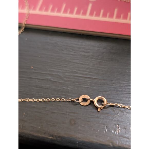 925 Sterling Silver Filigree Angel W/ 10K Yellow Gold Heart Pendant 18" Necklace - Picture 6 of 8